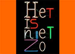  het is niet zo in gekleurde neonletters, collectie tweede kamer, &copy; Andr&eacute; Boone