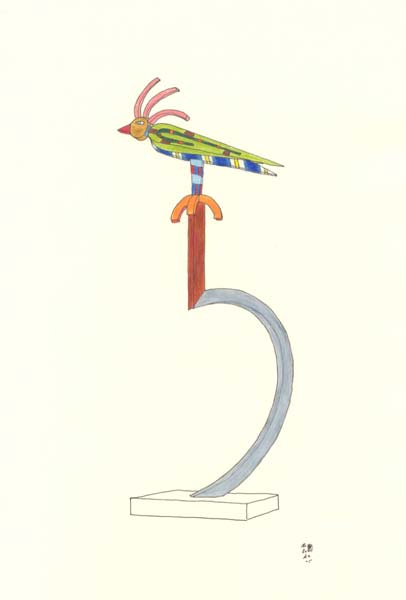 kleurpotloodtekening van het ontwerp, &copy; Andr&eacute; Boone