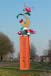 For&ecirc;s een ontwerp voor Groesbeek, opeenstapeling van een tempeldeur, vliegtuig, vis en eend