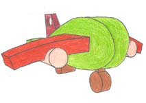 kleurpotloodtekening van een vleigtuigje &copy; Andr&eacute; Boone