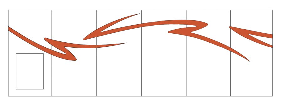 lijntekening en kleurenpotlood, &copy; Andr&eacute; Boone