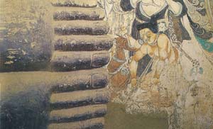 Buddha's voeten in grot 158 in Dunhuang